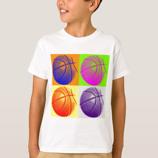 Camiseta 4 Cores de basquete de Pop (Frente)