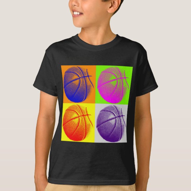 Camiseta 4 Cores de basquete de Pop (Frente)