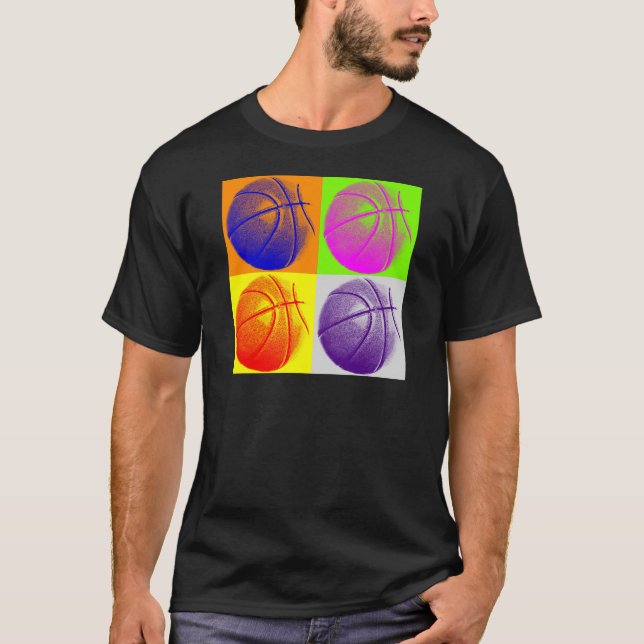 Camiseta 4 Cores de basquete de Pop (Frente)