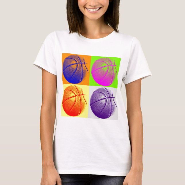 Camiseta 4 Cores de basquete de Pop (Frente)