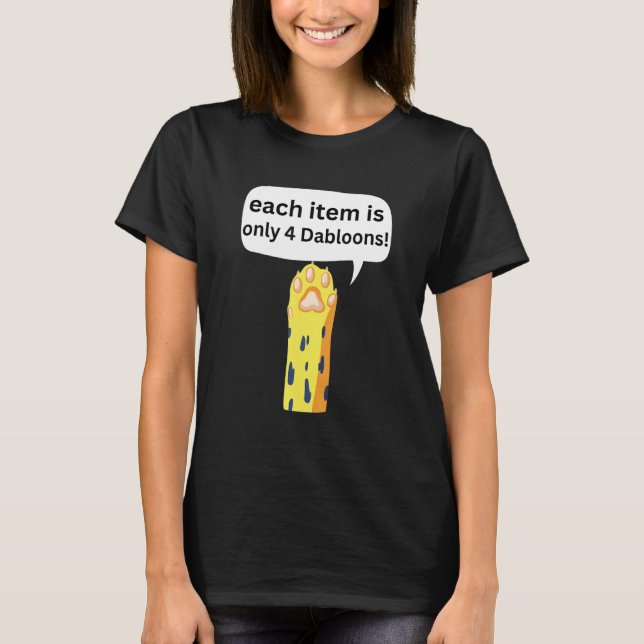 Camiseta 4 Dabloons Cat Memons Dabloons Doubloons Moedas Ca (Frente)
