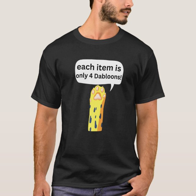 Camiseta 4 Dabloons Meme de Gato, Dabloons Doubloons Moeda  (Frente)