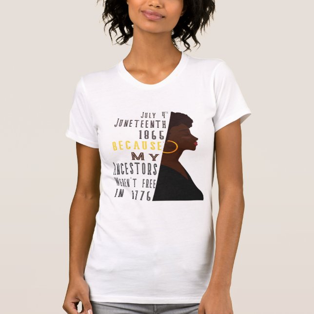 Camiseta 4 de julho 1865 porque meus ancestrais (Frente)