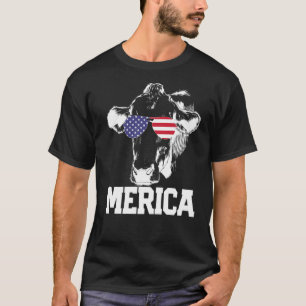 Camiseta 4 De Julho 4 Vacas Bandeira Americana EUA Homens M