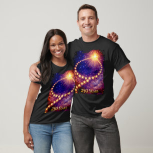 Camiseta 4 de Julho 50 Estrelas 250 Anos EUA Festa Unisex