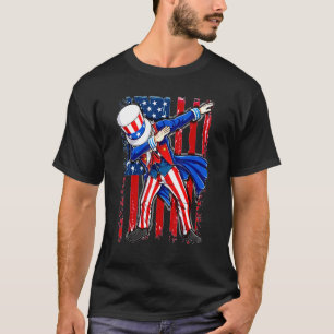 Camiseta 4 de julho América Bandeira Dabbing Tio Sam Boys M