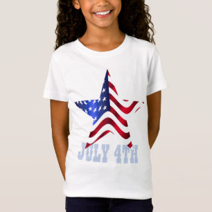 Camiseta 4 de julho, American Flag, Star
