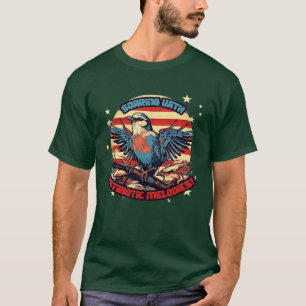 Camiseta 4 de julho American Goldfinch Soaring com Patrio