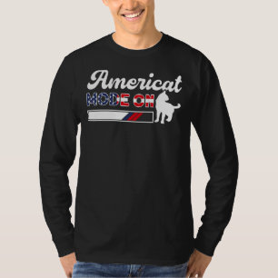 Camiseta 4 De Julho Americat Mode On American Cat