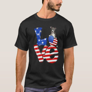 Camiseta 4 De Julho Amor Patriótico Nariz Pitbull Bandeira