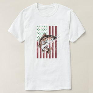 Camiseta 4 de julho Angler Tee USA Pavilhão de pesca T-Shir