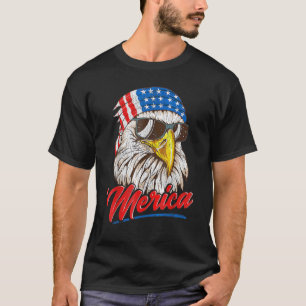 Camiseta 4 De Julho Bald Eagle American Flag Patriotic Mer