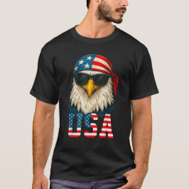 Camiseta 4 de julho, Bandeira Americana Bald Eagle Patrioti