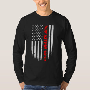 Camiseta 4 De Julho Bandeira Americana Cuidador De Idosos H