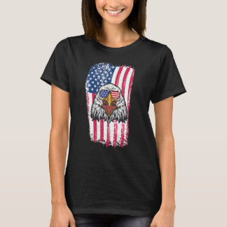 Camiseta 4 De Julho Bandeira Americana Patriótica Usa Eagle