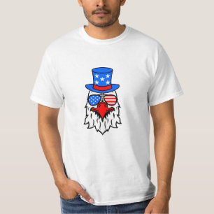 Camiseta 4 de julho bandeira da águia americana - Dia da In