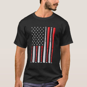 Camiseta 4 de julho Bandeira de Softball Roupa de Baseball