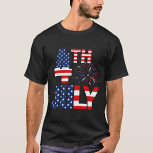 Camiseta 4 de julho Bandeira do Partido Patriótico American
