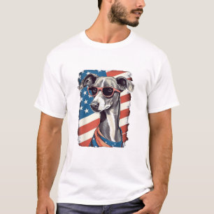Camiseta 4 De Julho, Bandeira Italiana De Greyhound Dog