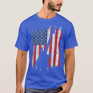 Camiseta 4 De Julho Bass Guitar USA Flag Bassista Musico
