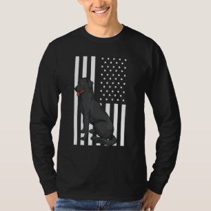 Camiseta 4 De Julho Black Labrador Dog Ows Flag Blac