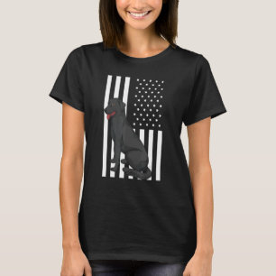 Camiseta 4 De Julho Black Labrador Dog Ows Flag Blac
