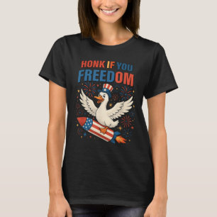 Camiseta 4 De Julho Buzine Se Você Ama a Liberdade Ganso Am