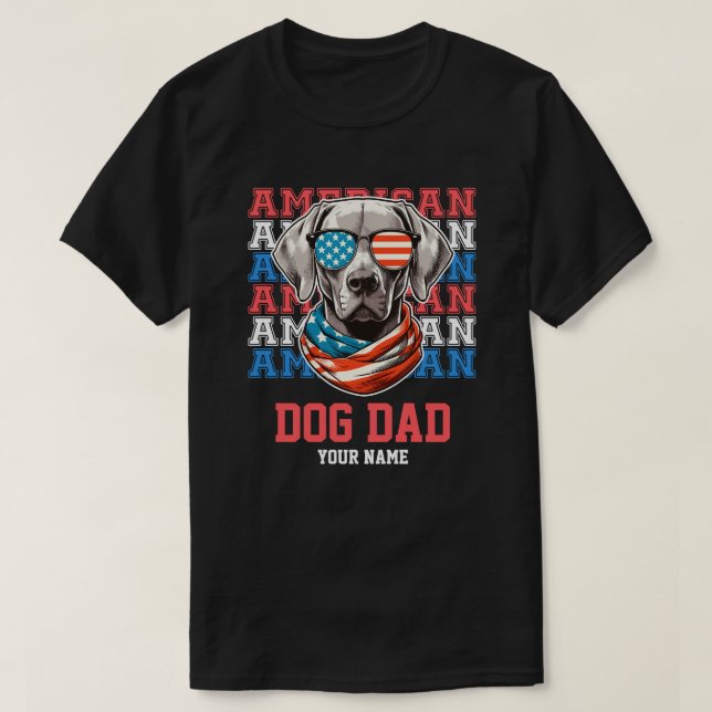 Camiseta 4 de julho Cachorro no Pai de Cachorro Personaliza (Frente do Design)
