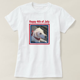 Camiseta 4 de julho Cachorro Vermelho Azul Cachorro Vestido