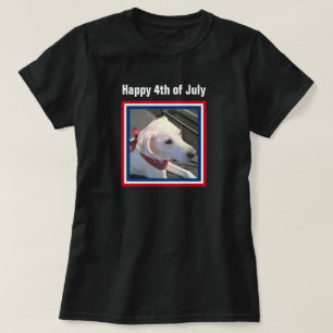 Camiseta 4 de julho Cachorro Vermelho Azul Cachorro Vestido