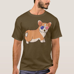 Camiseta 4 de julho Cão da Merica Patriótica de Corgi 4 de