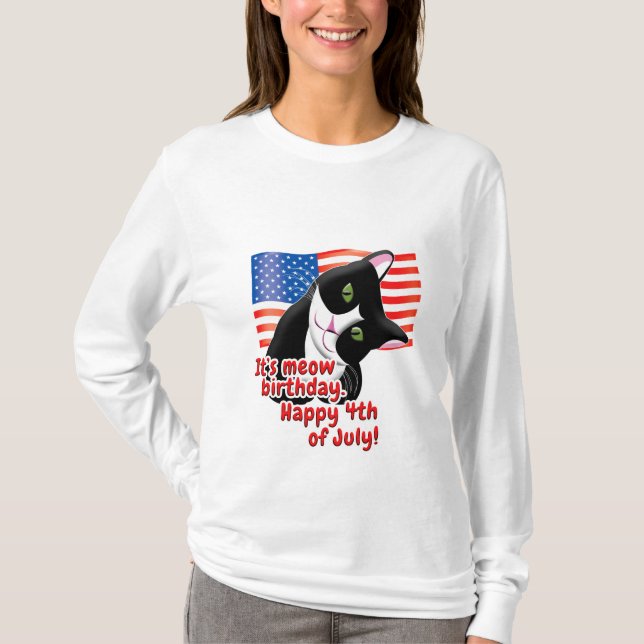 Camiseta 4 de julho Cat (Frente)