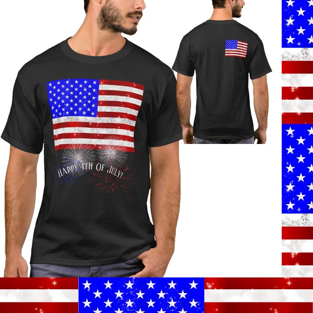 Camiseta 4 de julho Celebração - bandeira dos EUA (Criador carregado)