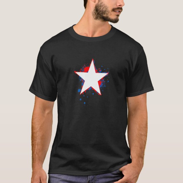 Camiseta 4 De Julho Celebração Patriótica Americana de Estr (Frente)
