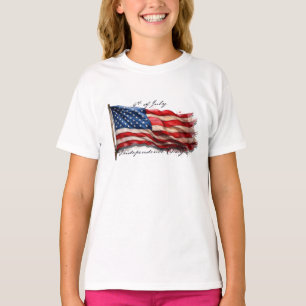 Camiseta 4 de julho - Celebrar com a bandeira dos EUA