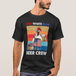 Camiseta 4 De Julho Cerveja Azul Vermelho Branco Frango Ban