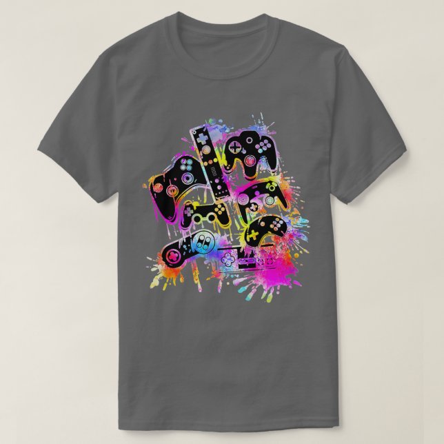 Camiseta 4 de julho Controle todas as coisas Cont de videog (Frente do Design)