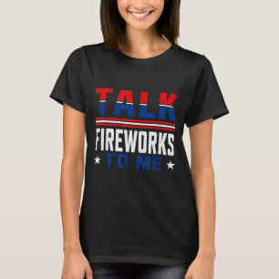 Camiseta 4 De Julho Conversa Engraçada Fogos De Artifício P