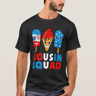 Camiseta 4 De Julho, Cousin Squad American Ice Pop Cute Co
