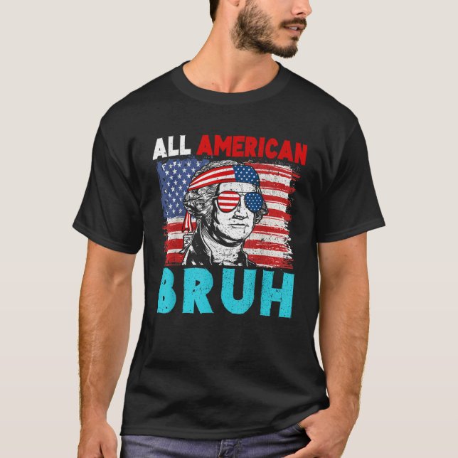 Camiseta 4 De Julho Crianças Patriotas Todos Americanos Bru (Frente)