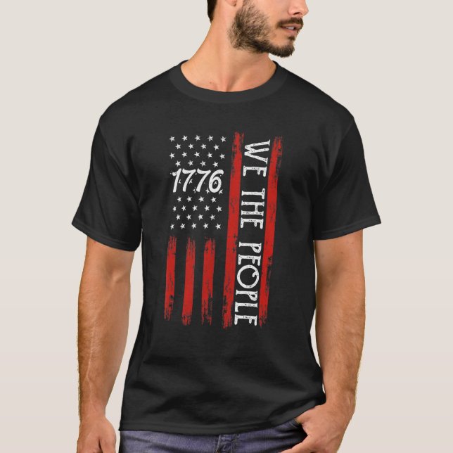 Camiseta 4 De Julho De 1776 Para Homens Nós, A Pessoas Amer (Frente)