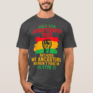 Camiseta 4 de julho de 1865 Porque meus ancestrais junho