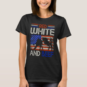 Camiseta 4 de julho de 2010 - American Flag Cattle Cow Red 