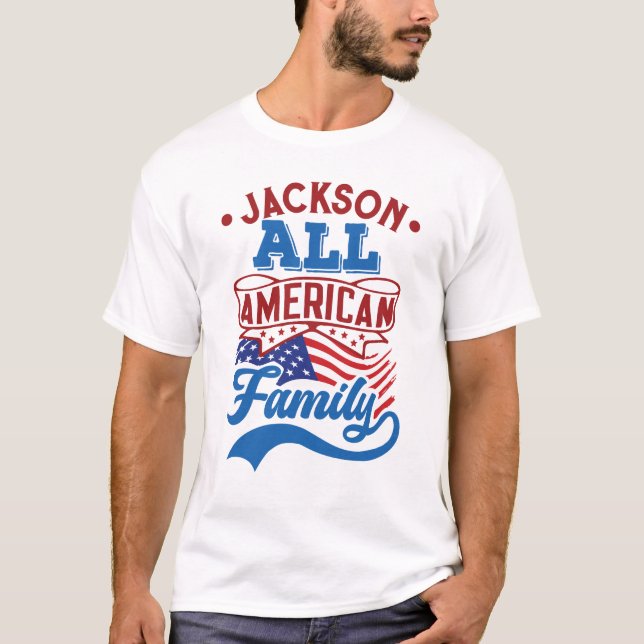 Camiseta 4 de julho de 2010 Todos os patrióticos da família (Frente)