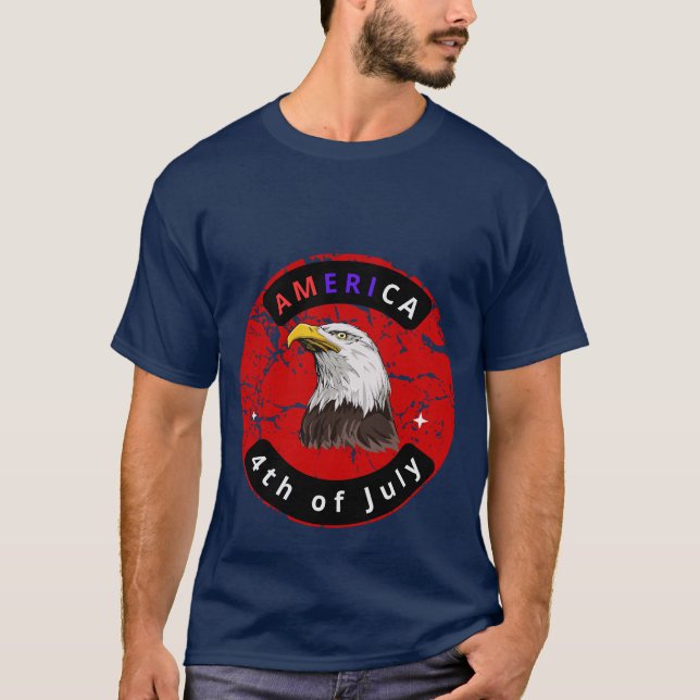 Camiseta 4 de julho de American Eagle Flag Tee