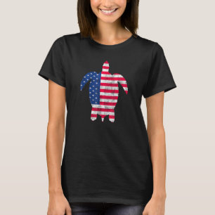 Camiseta 4 De Julho De Bandeira Americana Turtle Patriótica