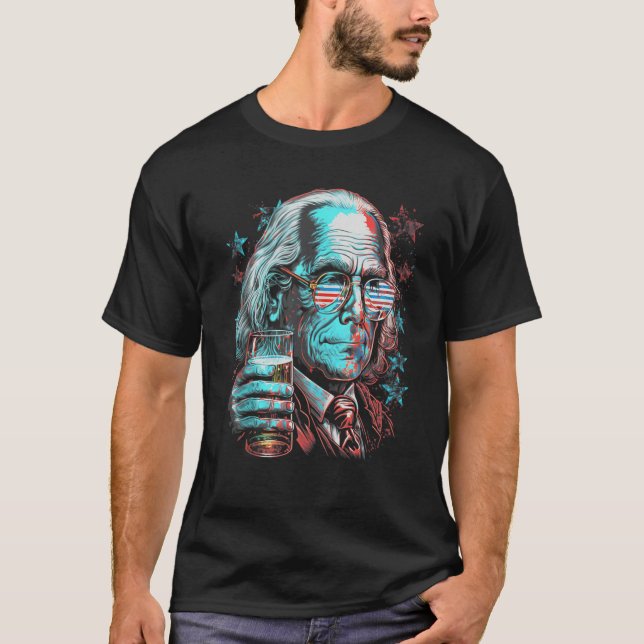 Camiseta 4 De Julho De Ben Drankin Benjamin Franklin Funn (Frente)