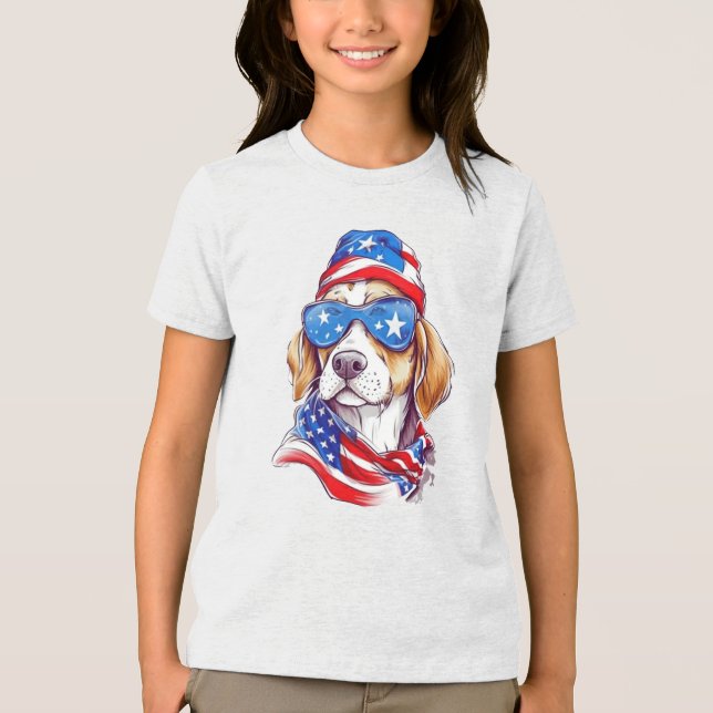 Camiseta 4 de Julho de Cão Sublimação-66361 (Frente)