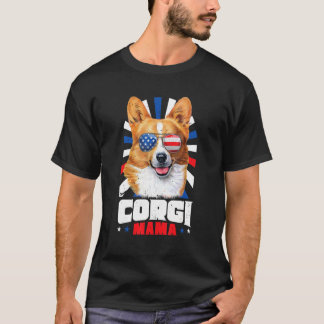 Camiseta 4 De Julho De Corgi Mama