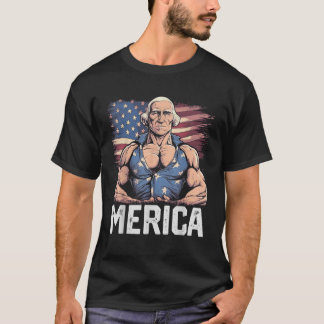 Camiseta 4 De Julho De George Washington Funny Workout Mu